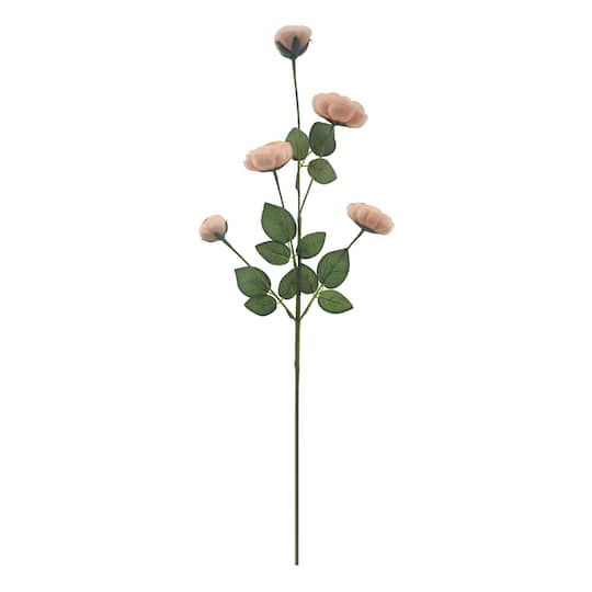 32" Peach Ranunculus with Leaves Stem by Ashland®